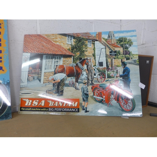 2079 - A BSA Bantam tin plate sign and an 80's icon tin plate sign * This lot is subject to VAT