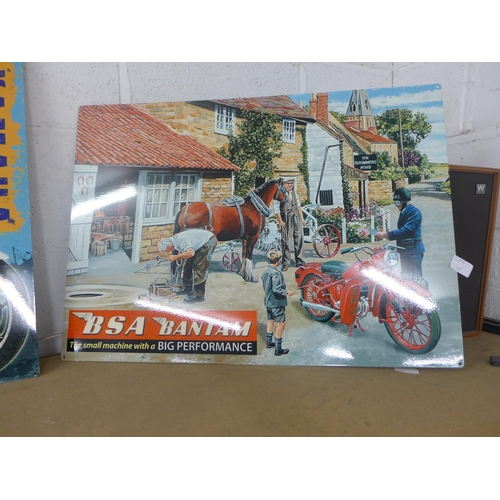 2079 - A BSA Bantam tin plate sign and an 80's icon tin plate sign * This lot is subject to VAT