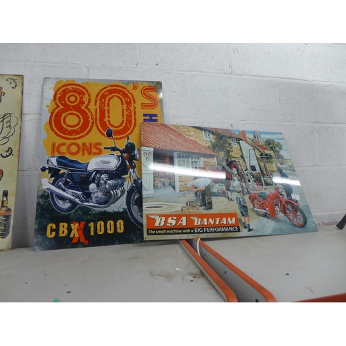 2079 - A BSA Bantam tin plate sign and an 80's icon tin plate sign * This lot is subject to VAT