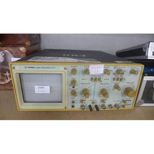 2090 - A Farnell 20MHZ oscilloscope (model:- DTV20)