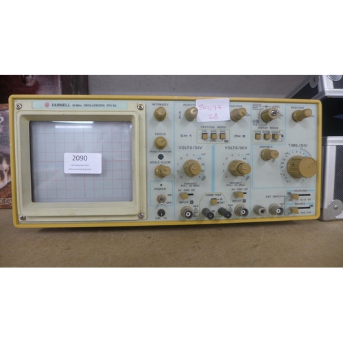 2090 - A Farnell 20MHZ oscilloscope (model:- DTV20)