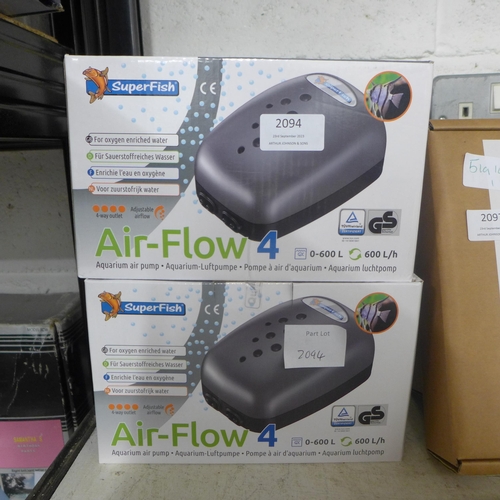 2094 - Two 'Superfish' Airflow4 aquarium pumps (sealed)