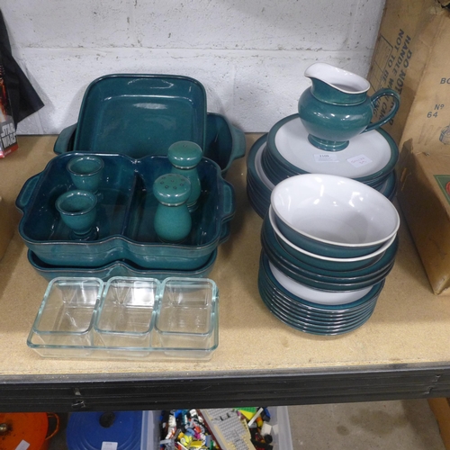 2109 - A Denby dinner set including plates, bowls, serving dishes and salt and pepper shakers