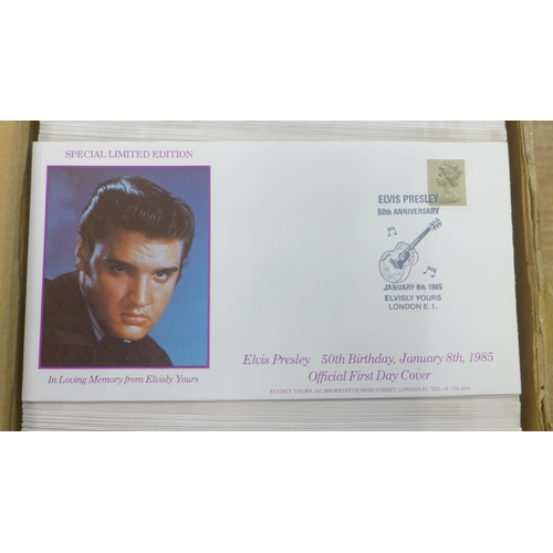 2123 - A box of 500-600 Elvis Presley First Day Covers, original RRP £4.95 each