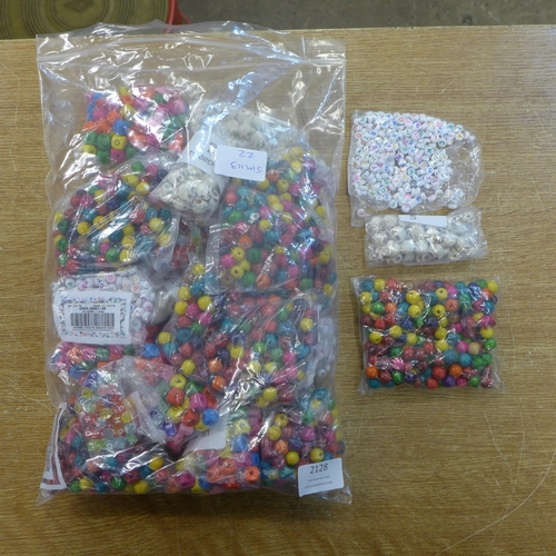 2128 - 25 Bags of jewellery making beads, etc.