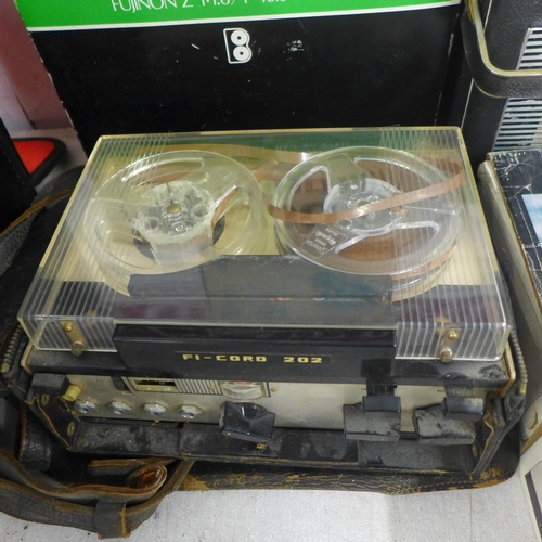 2155 - A Ficord 202 reel to reel recorder/player, two Iscorama Cineavision sets, a Fujica Single 8 P300 sou... 