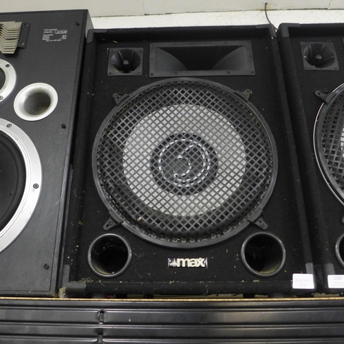 2167 - Two Max large speakers (model:- CS-X100)