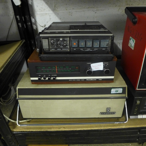 2191 - Quantity of vintage stereo equipment:- Coomber 2017 Series CD/cassette recorder, miscellaneous casse... 