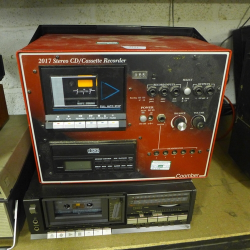 2191 - Quantity of vintage stereo equipment:- Coomber 2017 Series CD/cassette recorder, miscellaneous casse... 