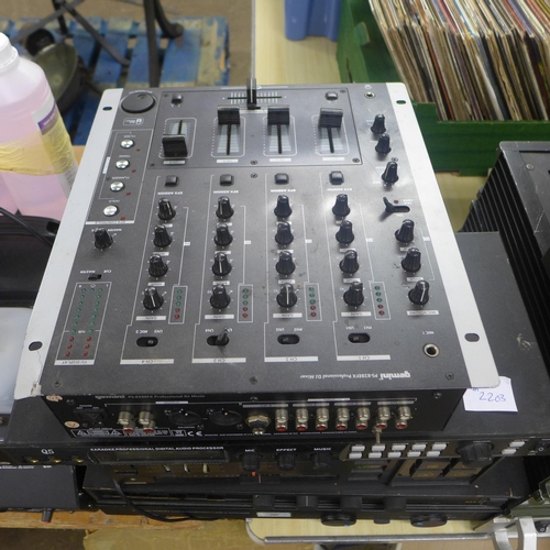 2203 - A quantity of DJ equipment:- Music Fidelity A100 integrated Class A amplifier, A2r Cambridge integra... 