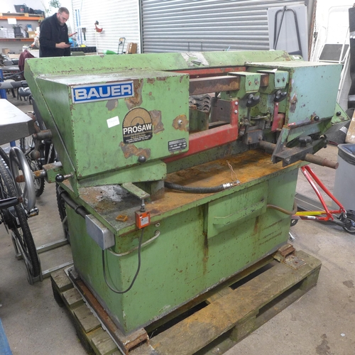 2215 - A Baur 3 phase industrial auto hack saw metal cutting saw