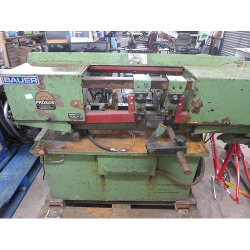 2215 - A Baur 3 phase industrial auto hack saw metal cutting saw