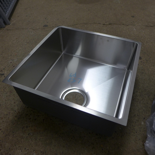 2392 - 2 Square stainless steel sinks