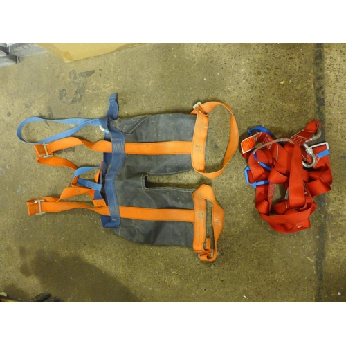 2401 - A bag of PPE safety harnesses with fittings