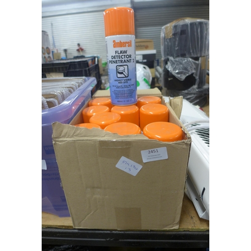 2451 - 11 cans of Ambersil flaw detector spray