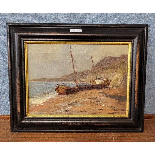 280 - Edwin Hayes (1819-1904), unfinished sketch of an iron trawler, oil on canvas, inscribed verso, 24 x ... 