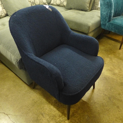 1320 - A navy blue Teddy bear fabric upholstered side chair