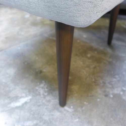 1323 - A grey velvet upholstered shell back side chair