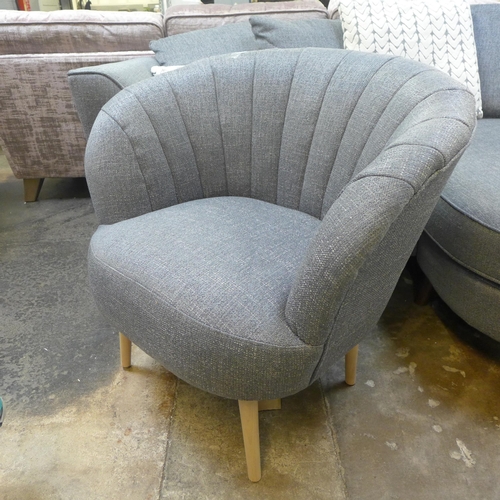 1331 - A grey textured weave shell back side chair