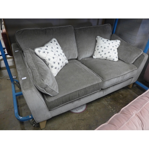 1470 - A Barker and Stonehouse grey velvet upholstered three seater sofa RRP £1199