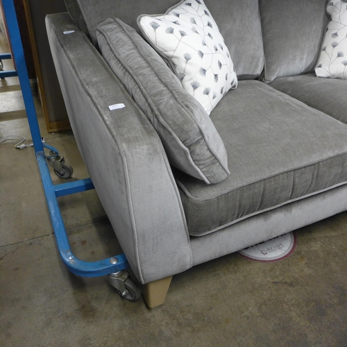 1470 - A Barker and Stonehouse grey velvet upholstered three seater sofa RRP £1199