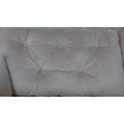 1472 - A cherry blossom velvet upholstered three seater sofa RRP £799