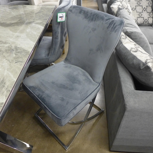 1487 - A Vanquish 165cm marble dining table and a set of four Hugo dining chairs  *This lot is subject to V... 