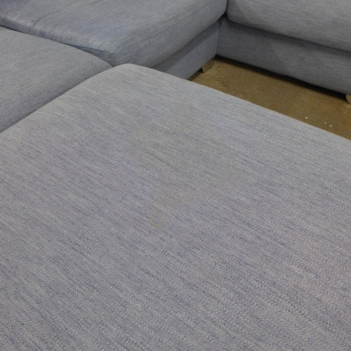 1495 - A grey/blue textured weave upholstered sectional corner sofa - marked