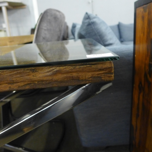 1497 - A Chennai glass topped console table  *This lot is subject to VAT