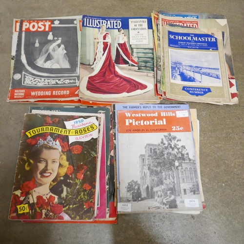 1074 - 1950's magazines, Picture Post, Illustrated, etc., some royalty related