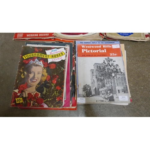 1074 - 1950's magazines, Picture Post, Illustrated, etc., some royalty related