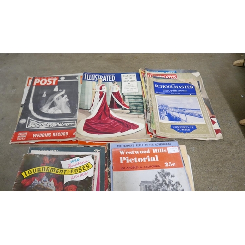 1074 - 1950's magazines, Picture Post, Illustrated, etc., some royalty related