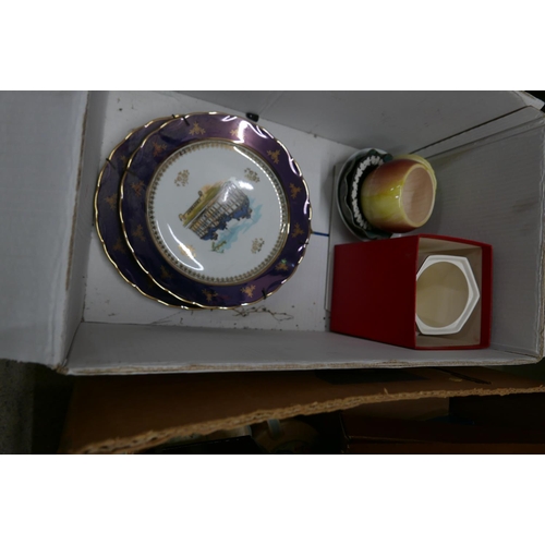 1109 - Three boxes of mixed china, including Art Deco **PLEASE NOTE THIS LOT IS NOT ELIGIBLE FOR POSTING AN... 