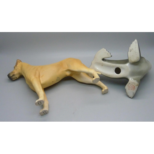 620 - A Beswick model dog, Champion Ruler of Ouborough and a USSR model seal