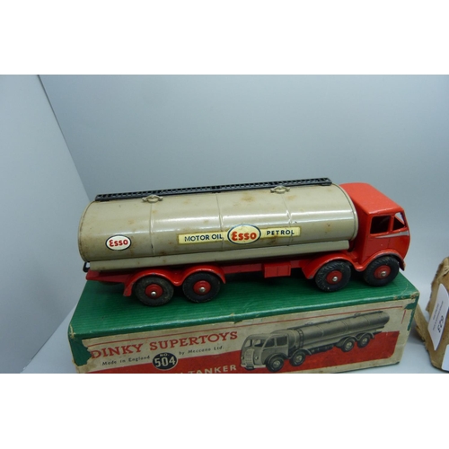 623 - A Dinky Supertoys no.501 Foden 8-wheel diesel wagon, and no.504 Foden 14-tonne tanker