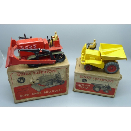 633 - A Dinky Supertoys no.562 Dumper Truck and no.561 Blaw-Knox Bulldozer