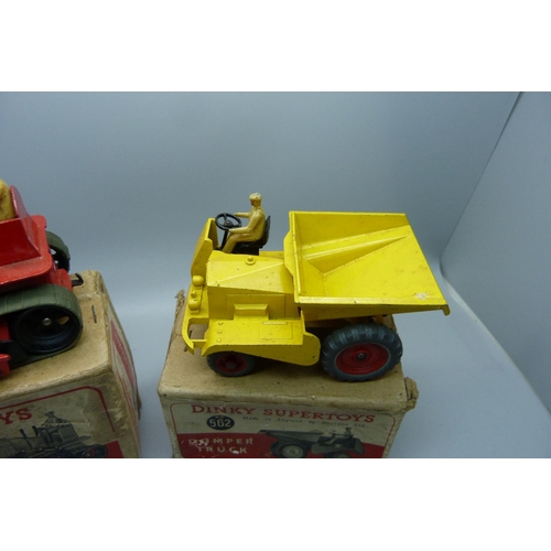 633 - A Dinky Supertoys no.562 Dumper Truck and no.561 Blaw-Knox Bulldozer