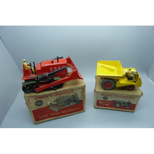 633 - A Dinky Supertoys no.562 Dumper Truck and no.561 Blaw-Knox Bulldozer