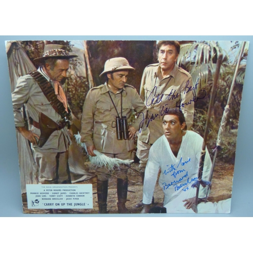 659 - Carry On Up The Jungle signed lobby card by Frankie Howerd and Bernard Bresslaw