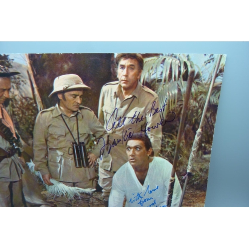 659 - Carry On Up The Jungle signed lobby card by Frankie Howerd and Bernard Bresslaw