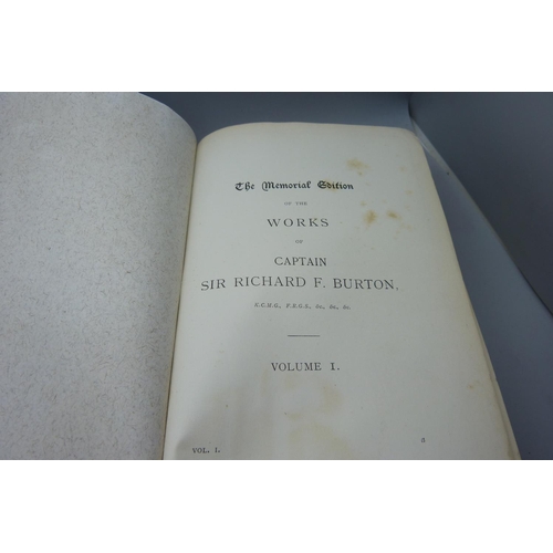 663 - Two volumes, Richard Burton, A Pilgramage to Al Midinah and Meccah, 1893 Memorial Edition