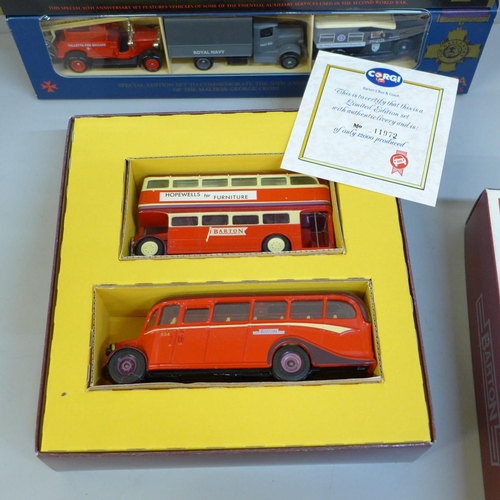 676 - Two Days Gone Malta George Cross die-cast model vehicle sets, two Lledo sets including The Home Fron... 