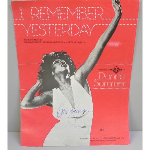 679 - Donna Summer, autographed sheet music