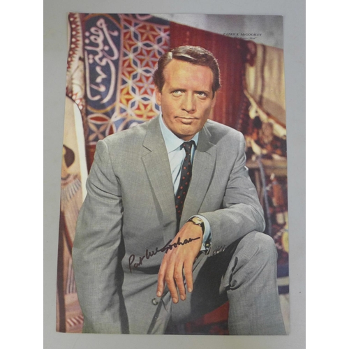 695 - Patrick McGoohan; The Prisoner/Dangerman autographed magazine page