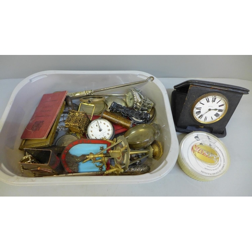 696 - A travel clock, pocket watch, car badge, etc.