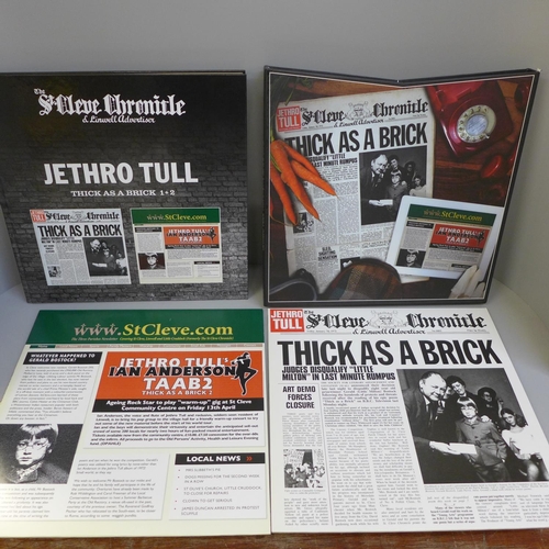 697 - A Jethro Tull Thick as a Brick box set with double LP and hardback book