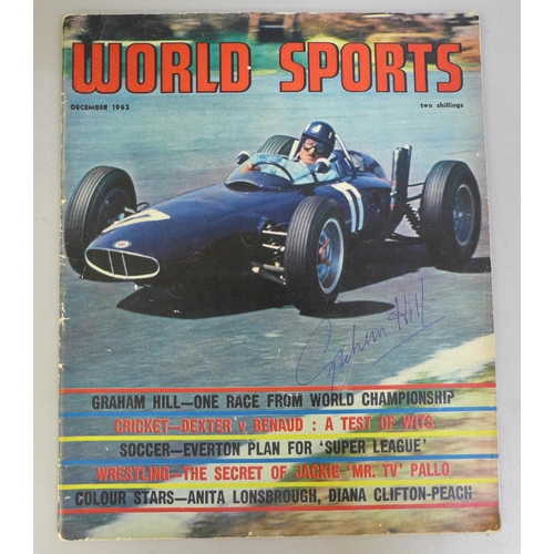 699 - Motor racing; a Graham Hill autographed Motorsports magazine