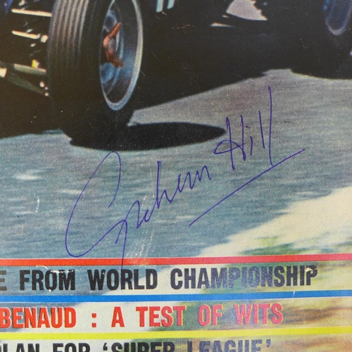 699 - Motor racing; a Graham Hill autographed Motorsports magazine