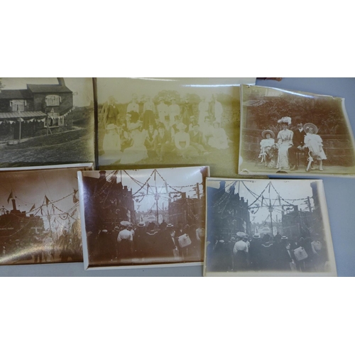 708 - Five boxes of glass negatives, Edwardian scenes, railway station, races, offices, etc., a box of sli... 