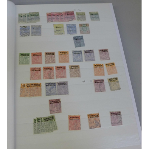 711 - Stamps;- GB overprints mint and used duplicated accumulation in stock book, Morocco Agencies, Britis... 